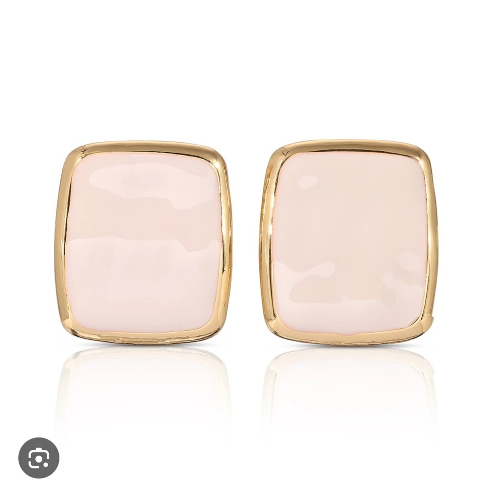 Elegant Gold and Pink Square Earrings